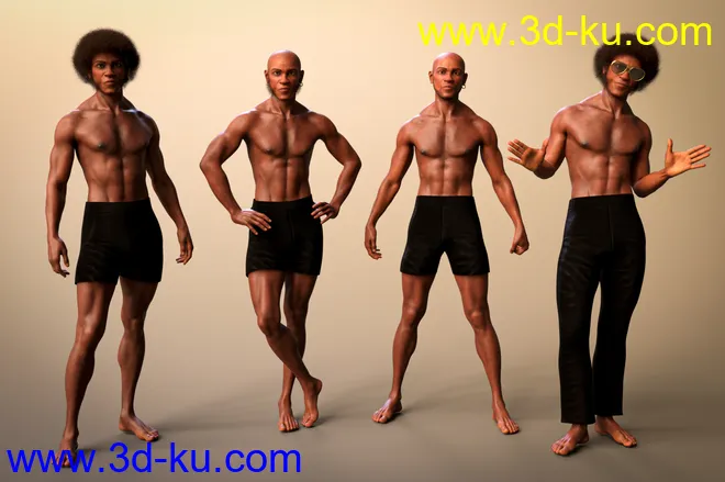 Trevon's 70s Style Character Hair and Outfit for Genesis 8.1 Male模型的图片4