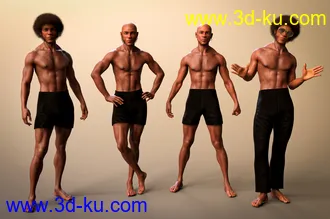 3D打印模型Trevon's 70s Style Character Hair and Outfit for Genesis 8.1 Male的图片