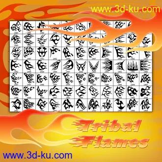 3D打印模型Tribal Flames的图片
