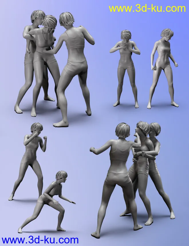 Two vs One poses for Genesis 8模型的图片5