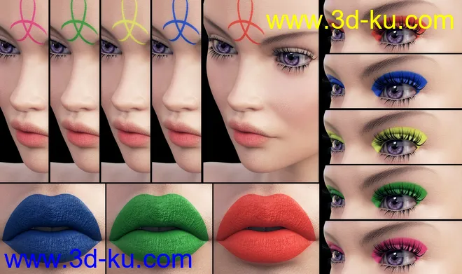 Ultra Bright Makeup for Genesis 8 Female模型的图片10