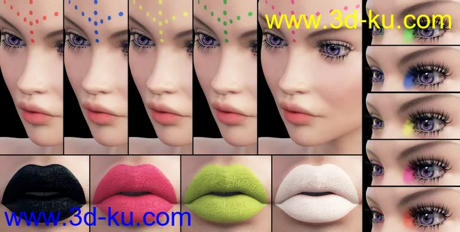 Ultra Bright Makeup for Genesis 8 Female模型的图片11