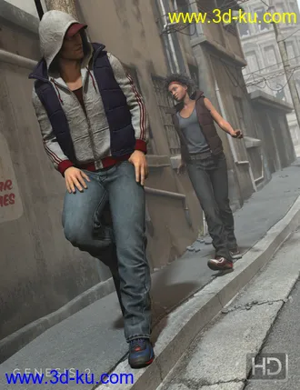 3D打印模型Urban Survivors HD for Genesis 2 Female(s) and Male(s)的图片