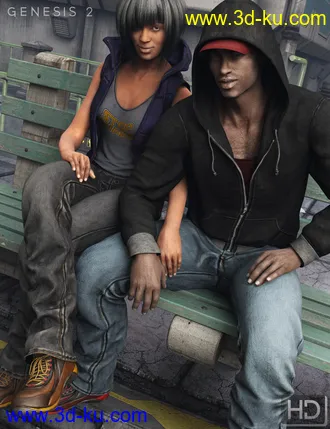 3D打印模型Urban Survivors HD for Genesis 2 Female(s) and Male(s)的图片