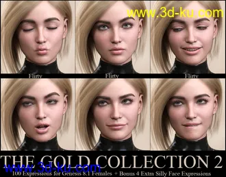 3D打印模型V 100 Expressions The Gold Collection 2 for Genesis 8.1 Female的图片