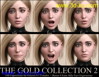 3D打印模型V 100 Expressions The Gold Collection 2 for Genesis 8.1 Female的图片