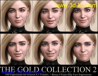 3D打印模型V 100 Expressions The Gold Collection 2 for Genesis 8.1 Female的图片