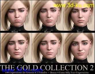 V 100 Expressions The Gold Collection 2 for Genesis 8.1 Female模型的图片10