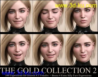 V 100 Expressions The Gold Collection 2 for Genesis 8.1 Female模型的图片15
