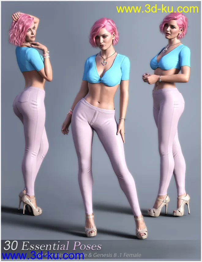 V Essential Poses for Genesis 8 Female & Genesis 8.1 Female模型的图片1