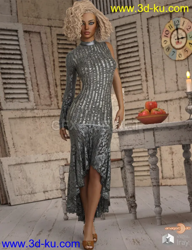 VERSUS - Sardonic dForce dress for G8F模型的图片1