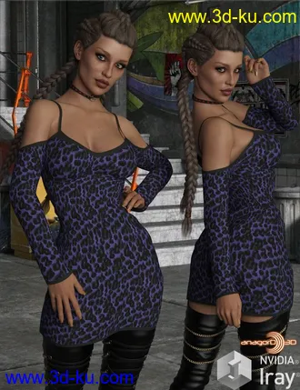 3D打印模型VERSUS - Shoulder Free Dress for Genesis 8 Females的图片