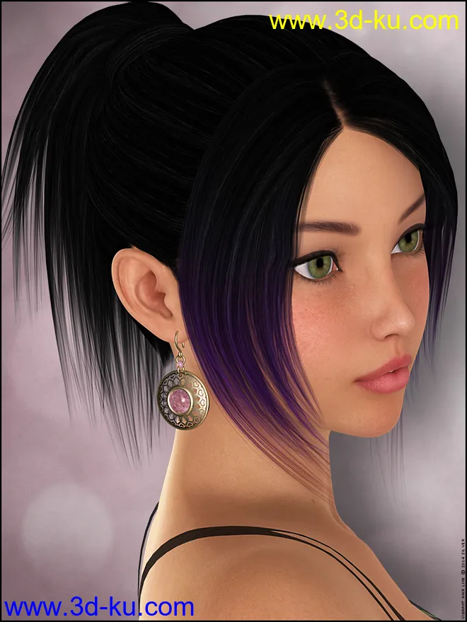 Vibrant Short Ponytail Colors模型的图片1