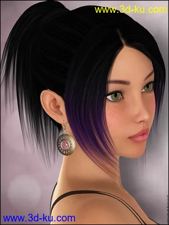 3D打印模型Vibrant Short Ponytail Colors的图片