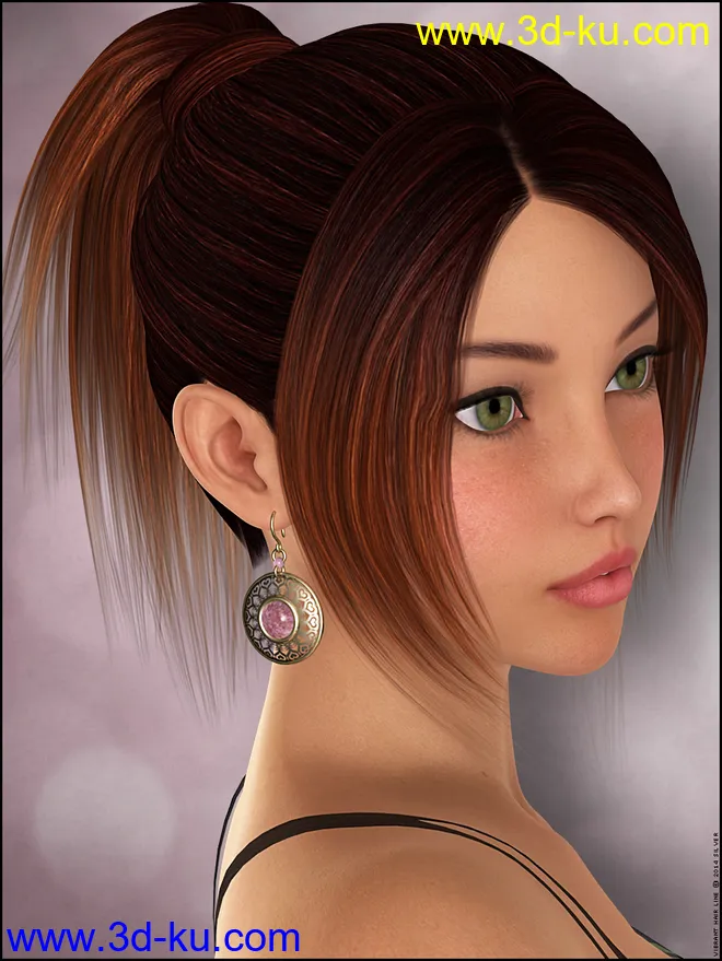 Vibrant Short Ponytail Colors模型的图片3