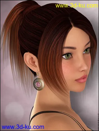 3D打印模型Vibrant Short Ponytail Colors的图片