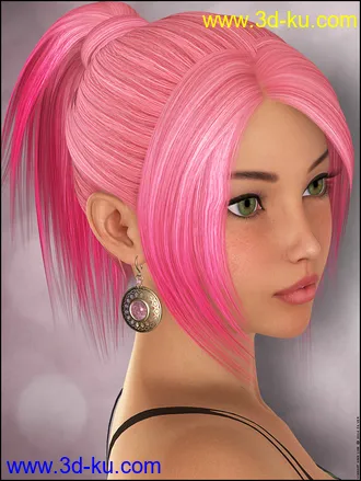 3D打印模型Vibrant Short Ponytail Colors的图片
