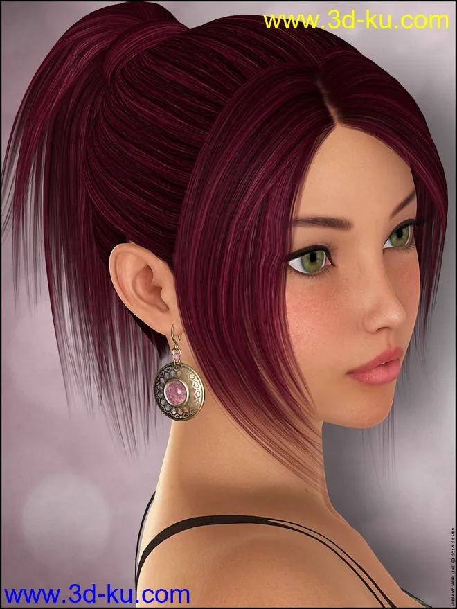 Vibrant Short Ponytail Colors模型的图片6