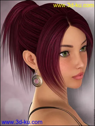 3D打印模型Vibrant Short Ponytail Colors的图片