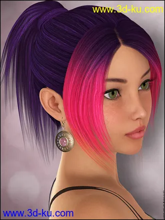 3D打印模型Vibrant Short Ponytail Colors的图片