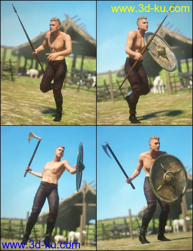 Viking Poses for Genesis 2 Male(s)模型的图片2