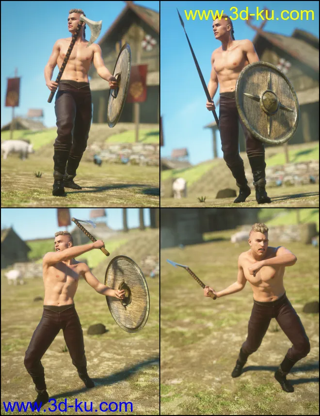 Viking Poses for Genesis 2 Male(s)模型的图片3