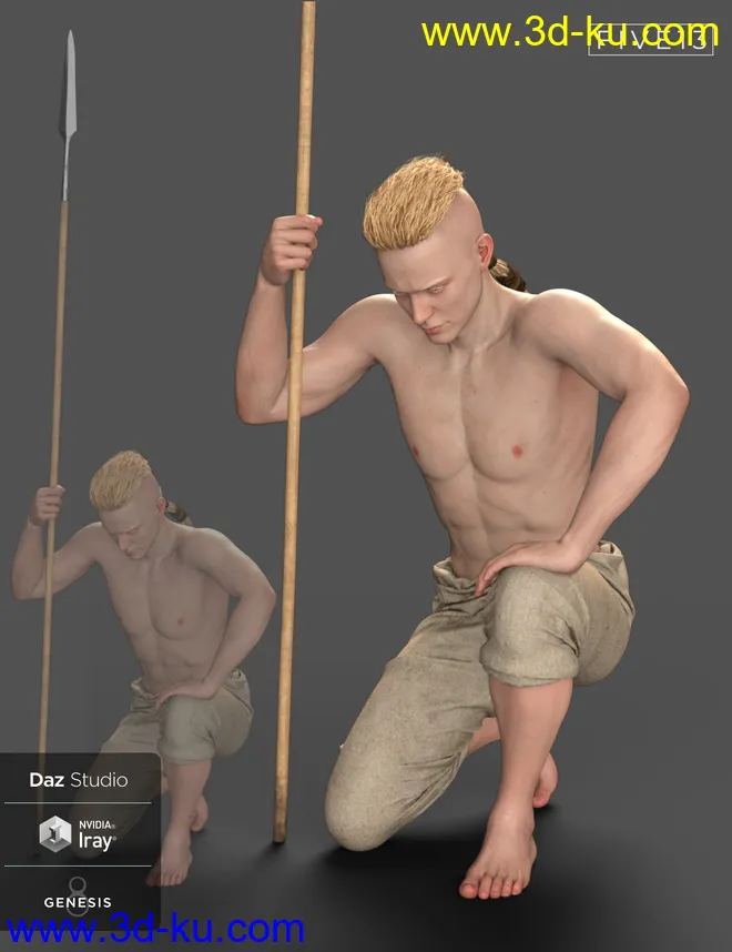 Viking Spear and Spear Poses for Genesis 8 and 8.1模型的图片4