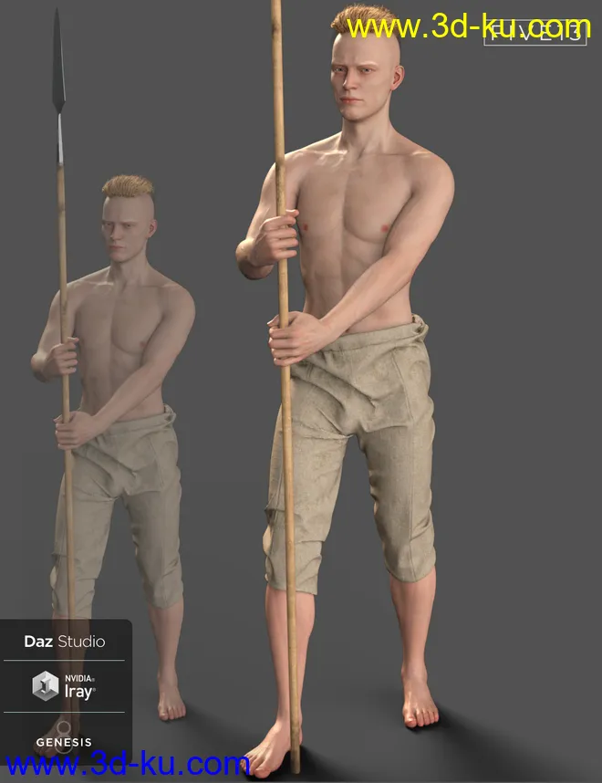Viking Spear and Spear Poses for Genesis 8 and 8.1模型的图片5