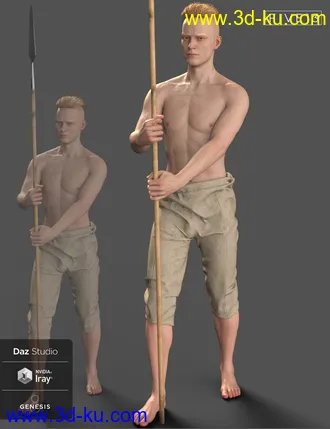 3D打印模型Viking Spear and Spear Poses for Genesis 8 and 8.1的图片