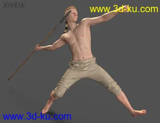 3D打印模型Viking Spear and Spear Poses for Genesis 8 and 8.1的图片