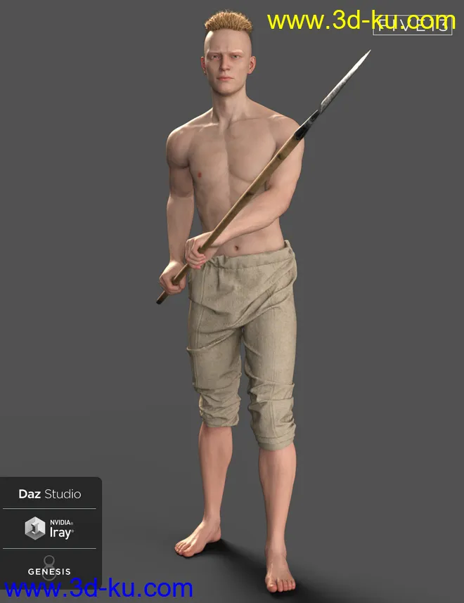 Viking Spear and Spear Poses for Genesis 8 and 8.1模型的图片9