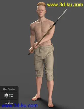 3D打印模型Viking Spear and Spear Poses for Genesis 8 and 8.1的图片