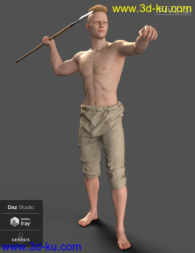 Viking Spear and Spear Poses for Genesis 8 and 8.1模型的图片10