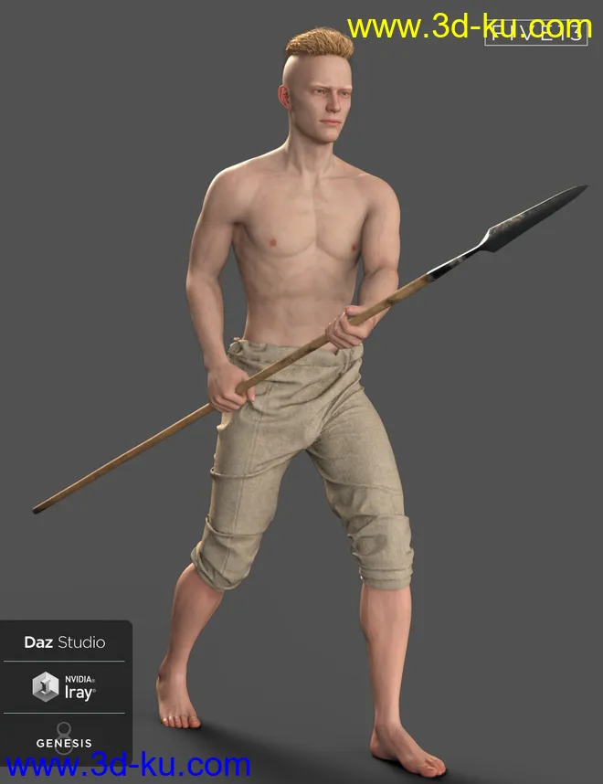 Viking Spear and Spear Poses for Genesis 8 and 8.1模型的图片11