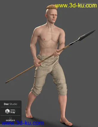 3D打印模型Viking Spear and Spear Poses for Genesis 8 and 8.1的图片