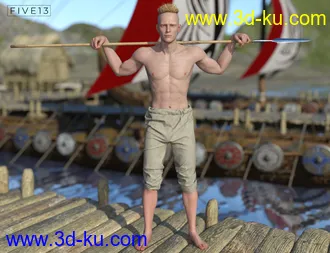 3D打印模型Viking Spear and Spear Poses for Genesis 8 and 8.1的图片