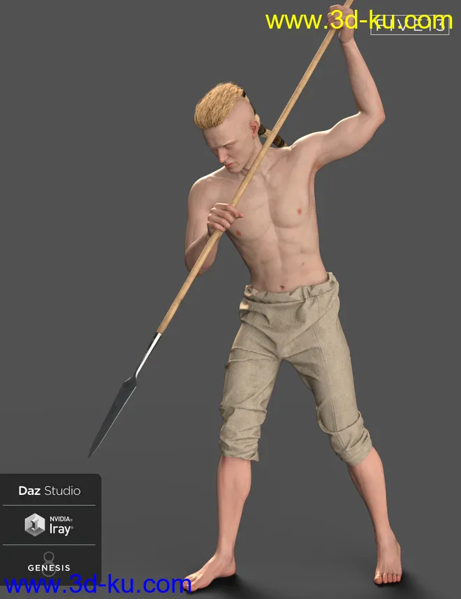 Viking Spear and Spear Poses for Genesis 8 and 8.1模型的图片14