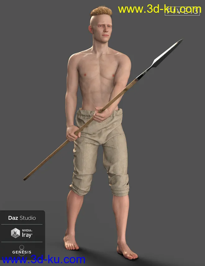 Viking Spear and Spear Poses for Genesis 8 and 8.1模型的图片15
