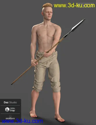 3D打印模型Viking Spear and Spear Poses for Genesis 8 and 8.1的图片