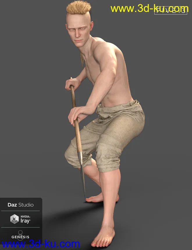Viking Spear and Spear Poses for Genesis 8 and 8.1模型的图片18