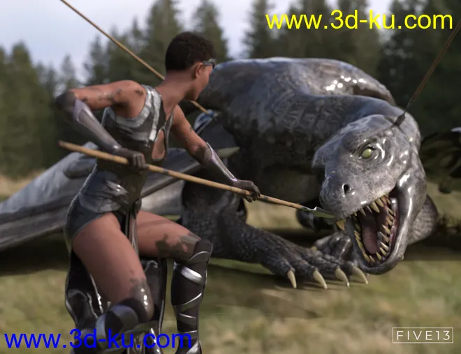 Viking Spear and Spear Poses for Genesis 8 and 8.1模型的图片20