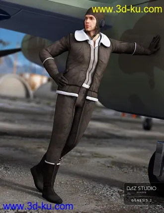 3D打印模型Vintage Aviator for Genesis 2 Male(s)的图片