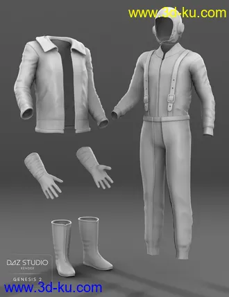 3D打印模型Vintage Aviator for Genesis 2 Male(s)的图片