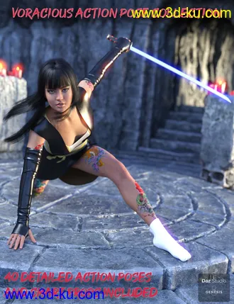 3D打印模型Voracious Action Poses for Genesis 8 Female的图片