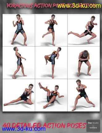 3D打印模型Voracious Action Poses for Genesis 8 Female的图片