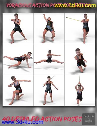 3D打印模型Voracious Action Poses for Genesis 8 Female的图片