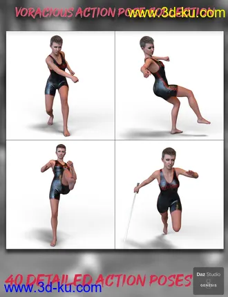3D打印模型Voracious Action Poses for Genesis 8 Female的图片
