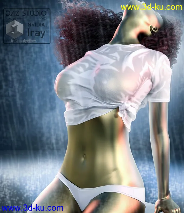 Wet Shirt outfit for Genesis 8 and 8.1 Female模型的图片1