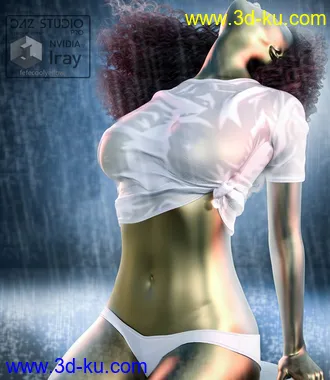 3D打印模型Wet Shirt outfit for Genesis 8 and 8.1 Female的图片