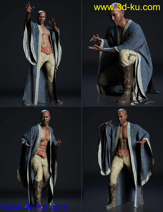Wicked Sorcerer Poses for Genesis 8 Male模型的图片6